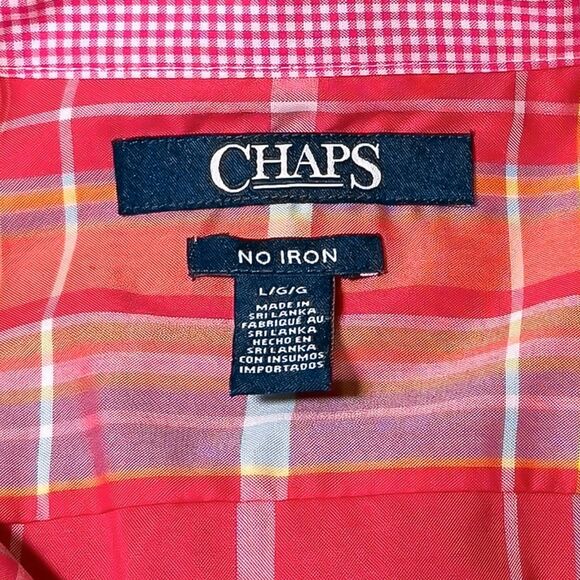 Chaps Ralph Lauren Women’s Shirt L Plaid Cotton Stretch No Iron Preppy Button Up - Picture 3 of 9